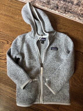 Patagonia Kids Heather Gray Full-Zip Hooded Fleece